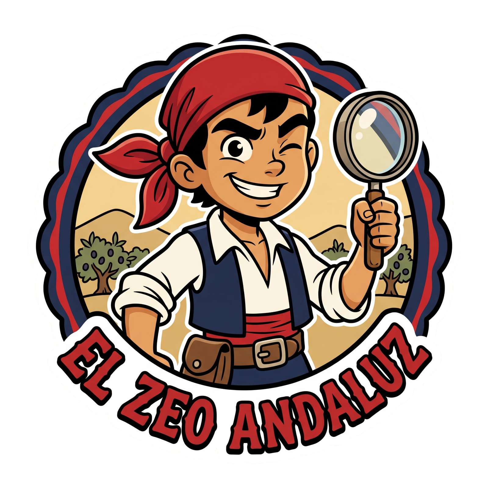 El ZEO Andaluz guiñando un ojo con su lupa, insignia de bandolero