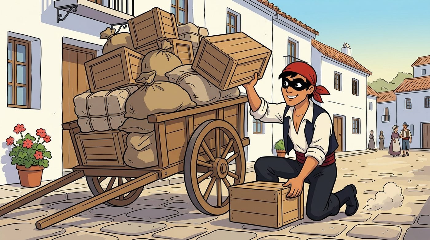 El ZEO Andaluz quitando una caja de un carro sobrecargado para aligerarlo